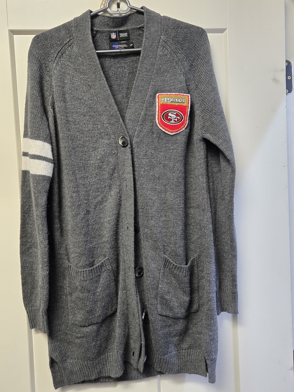 NFL Gray Women's Cardigan with 49ers Red Patch